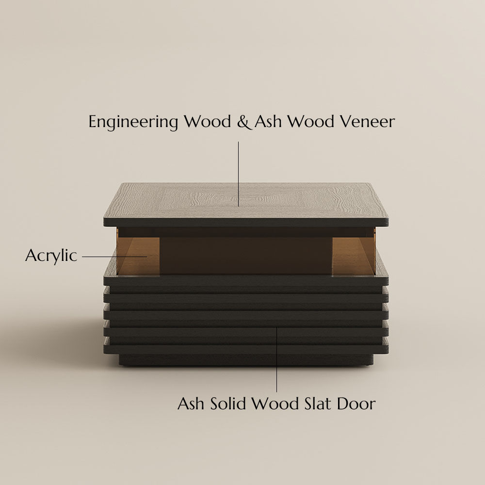 Square Black Engineered Wood Coffee Tables
