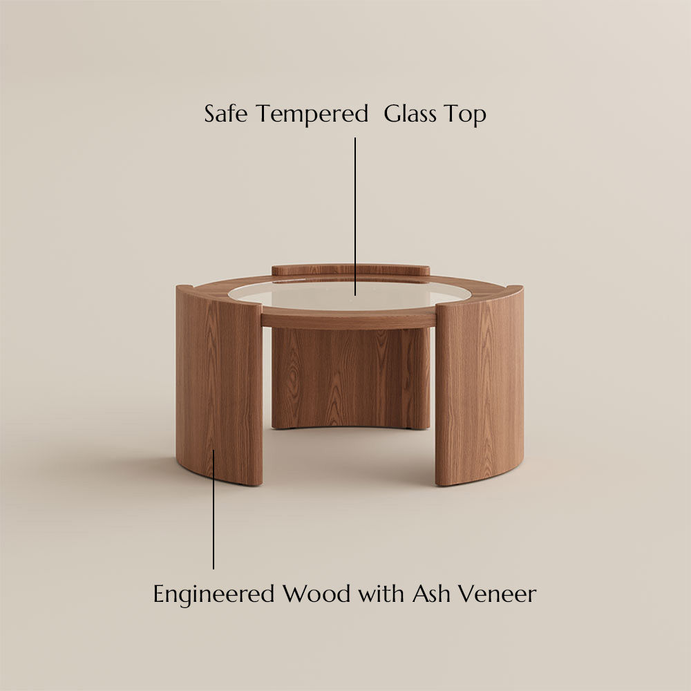 Wood Transparent Glass Glass Coffee Tables