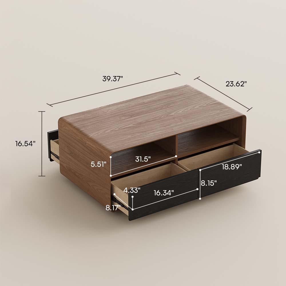Wood Dark Wood & Black Coffee Tables