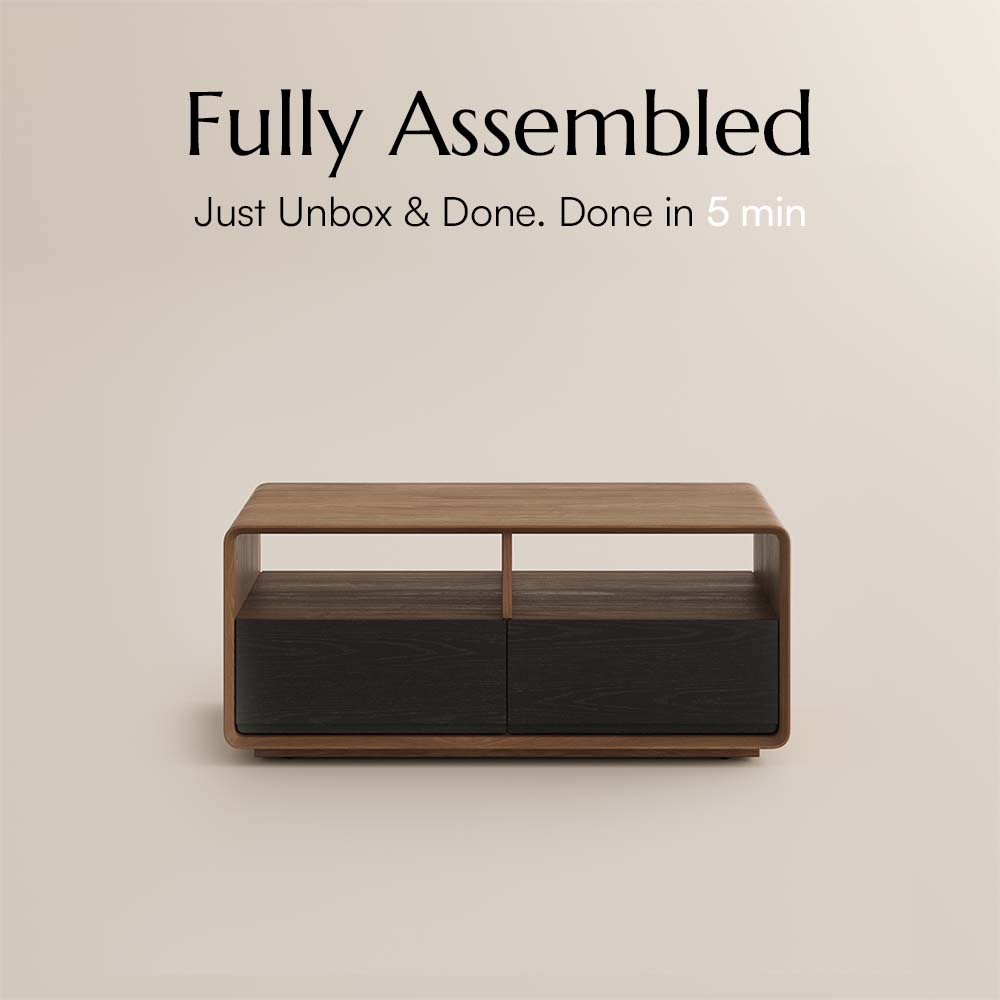 with Storage Dark Wood & Black Coffee Tables