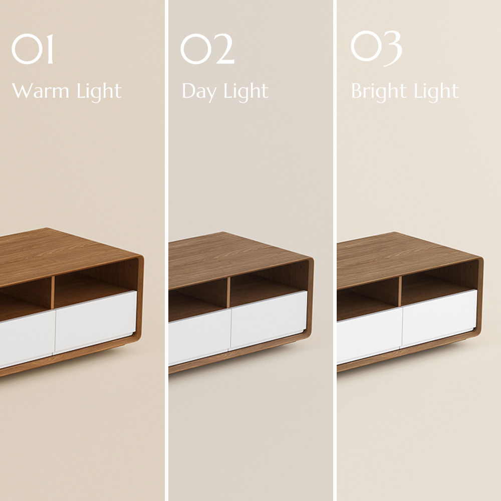with Storage Dark Wood & White Coffee Tables