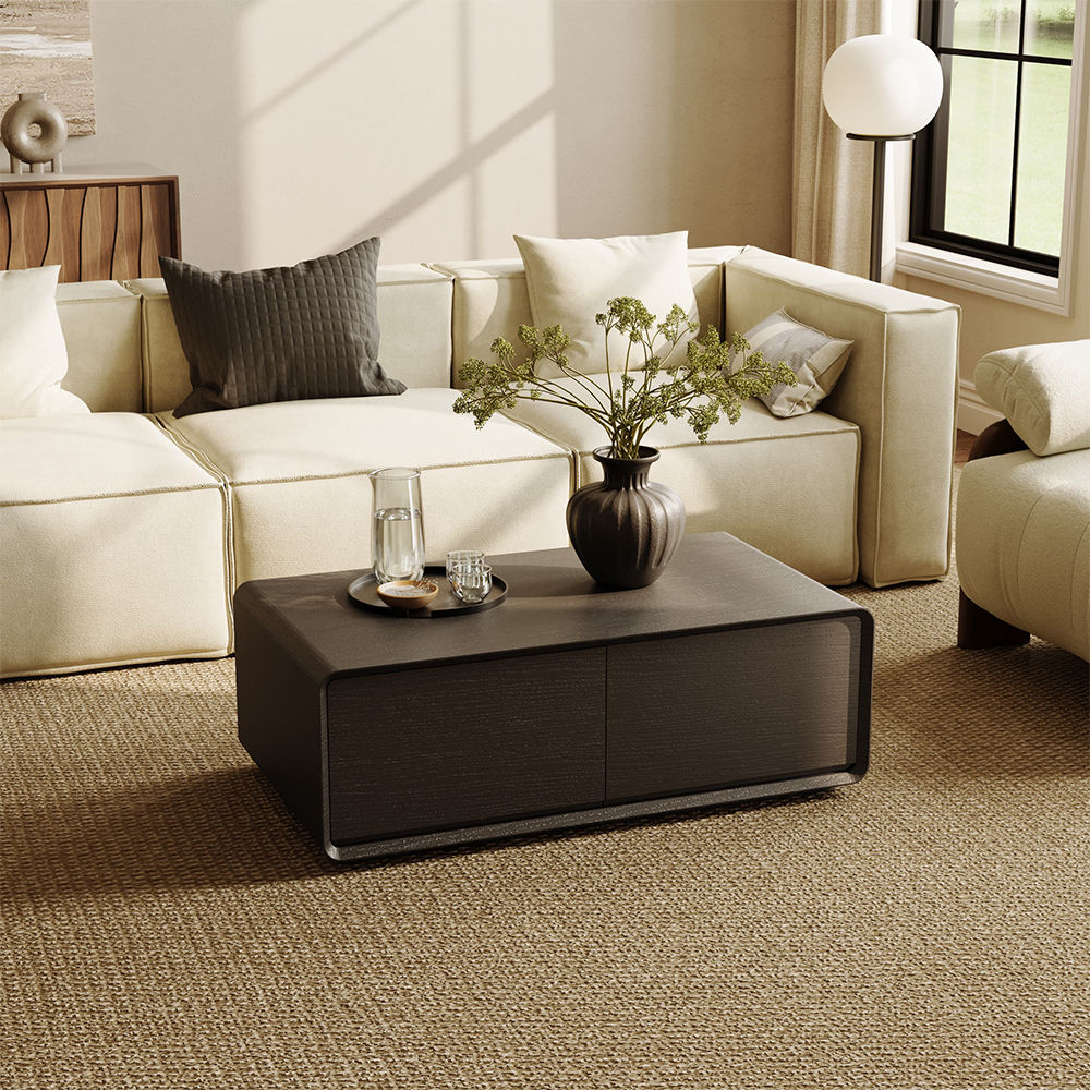 Wood Black Engineered Wood Coffee Tables