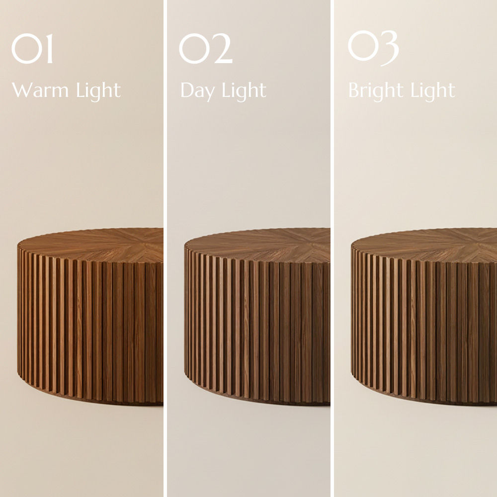 Fluted Walnut Color MDF Coffee Tables