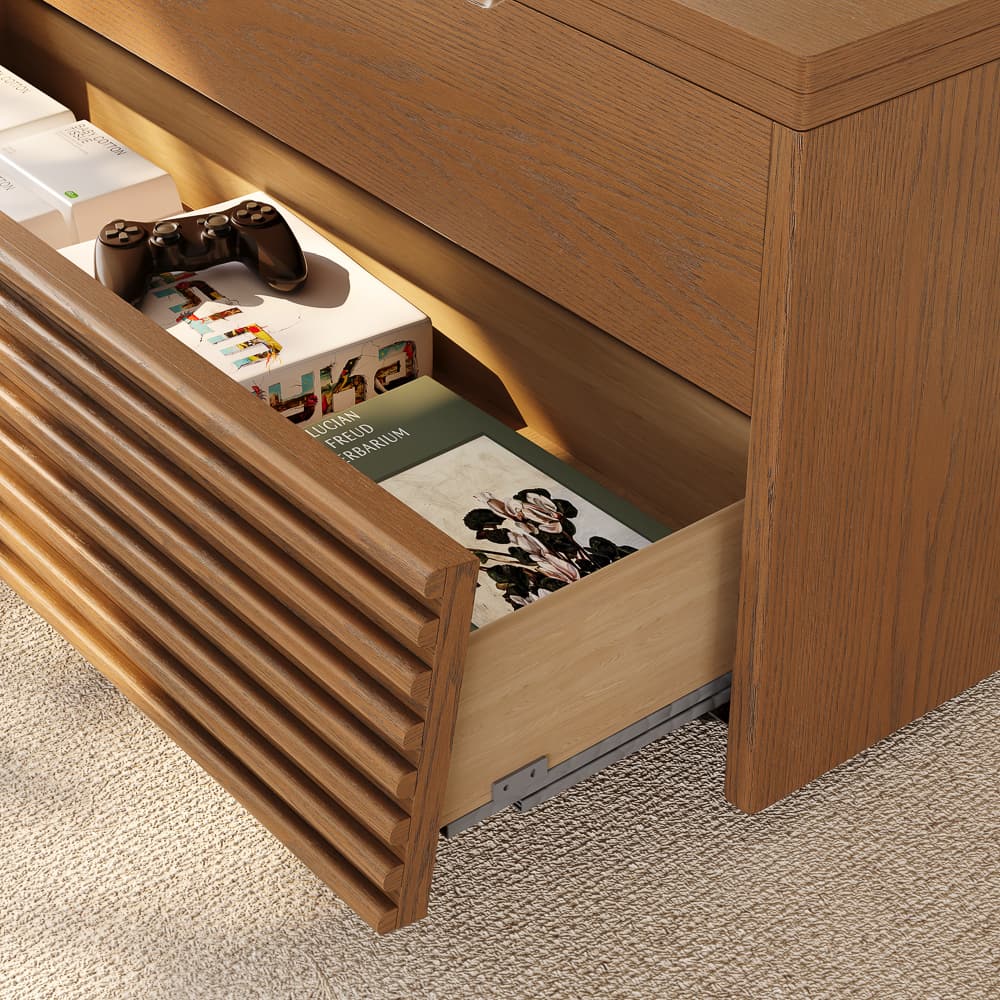 with Storage Walnut Color Plywood Coffee Tables
