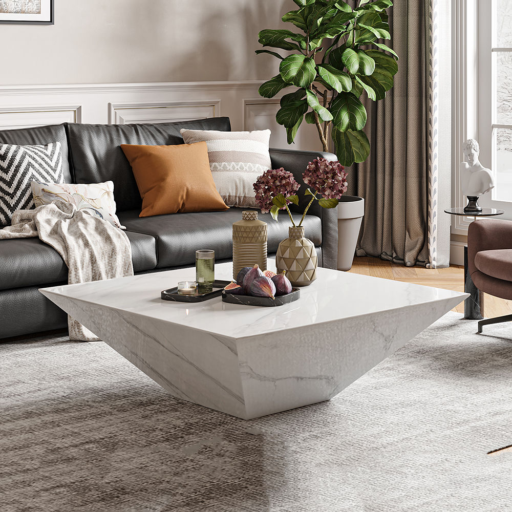 Blanc faux marbre Tables basses