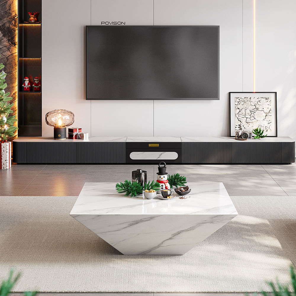 Blanc faux marbre Tables basses