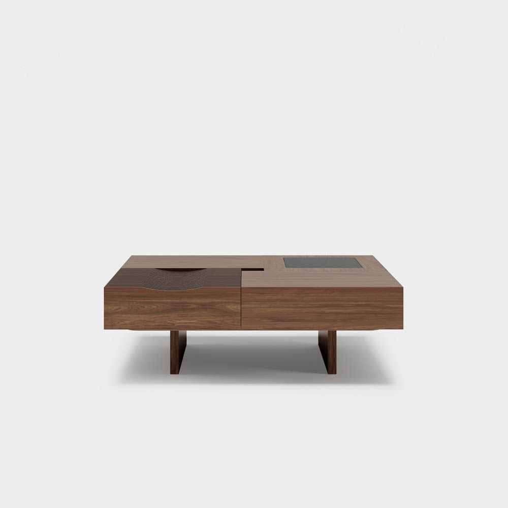 with Drawers Walnut MDF Coffee Tables
