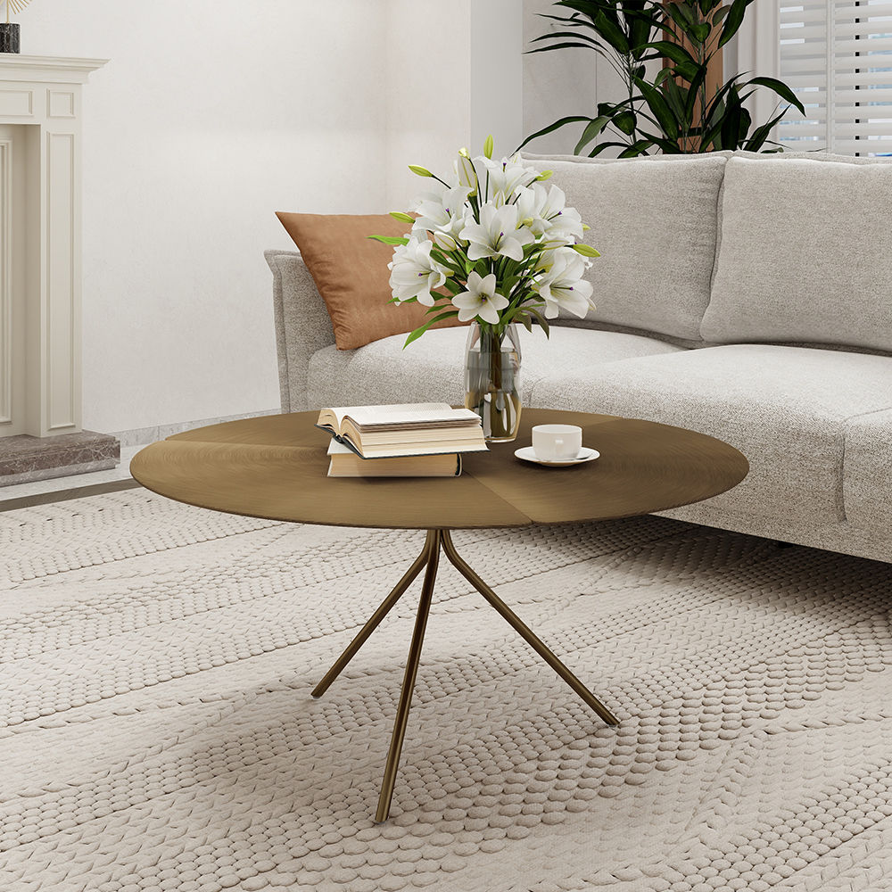 Round Brown Coffee Tables
