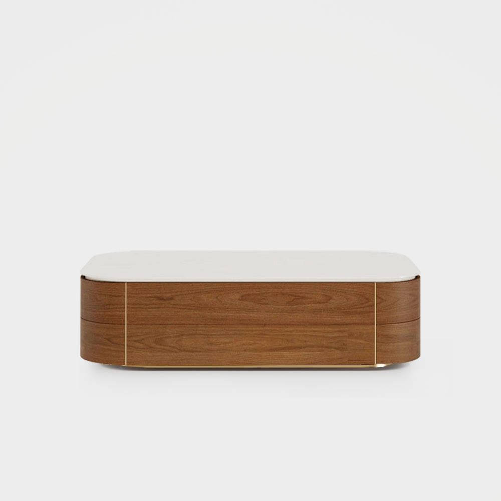 Sintered Stone Walnut MDF Coffee Tables