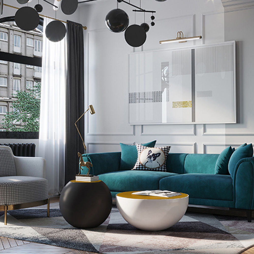 Combination Black & White ABS Coffee Tables