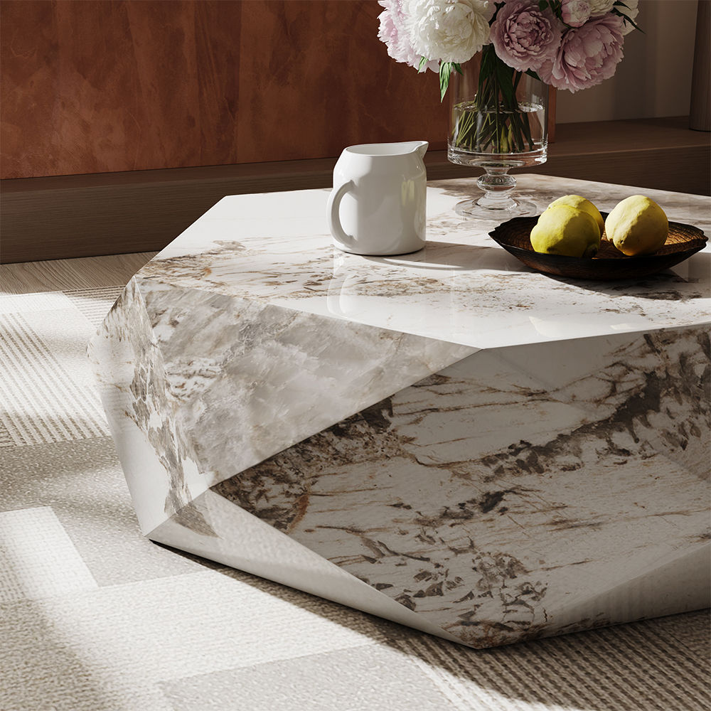 White Sintered Stone Coffee Tables