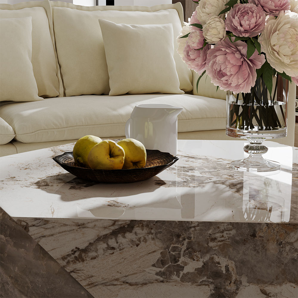 White Sintered Stone Coffee Tables