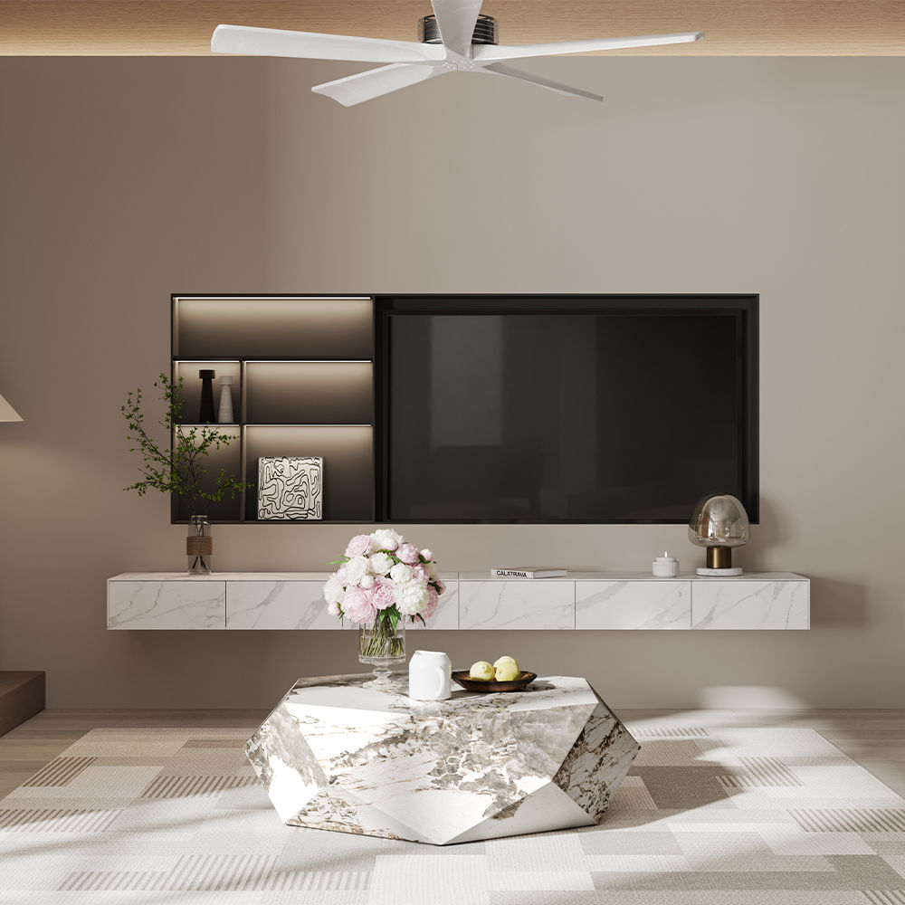 White Sintered Stone Coffee Tables