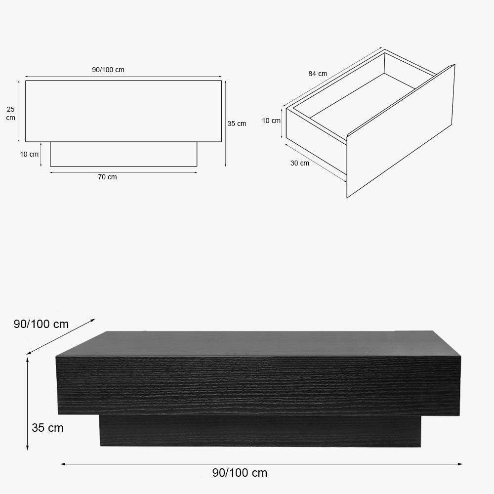 Schwarz  MDF Couchtische 