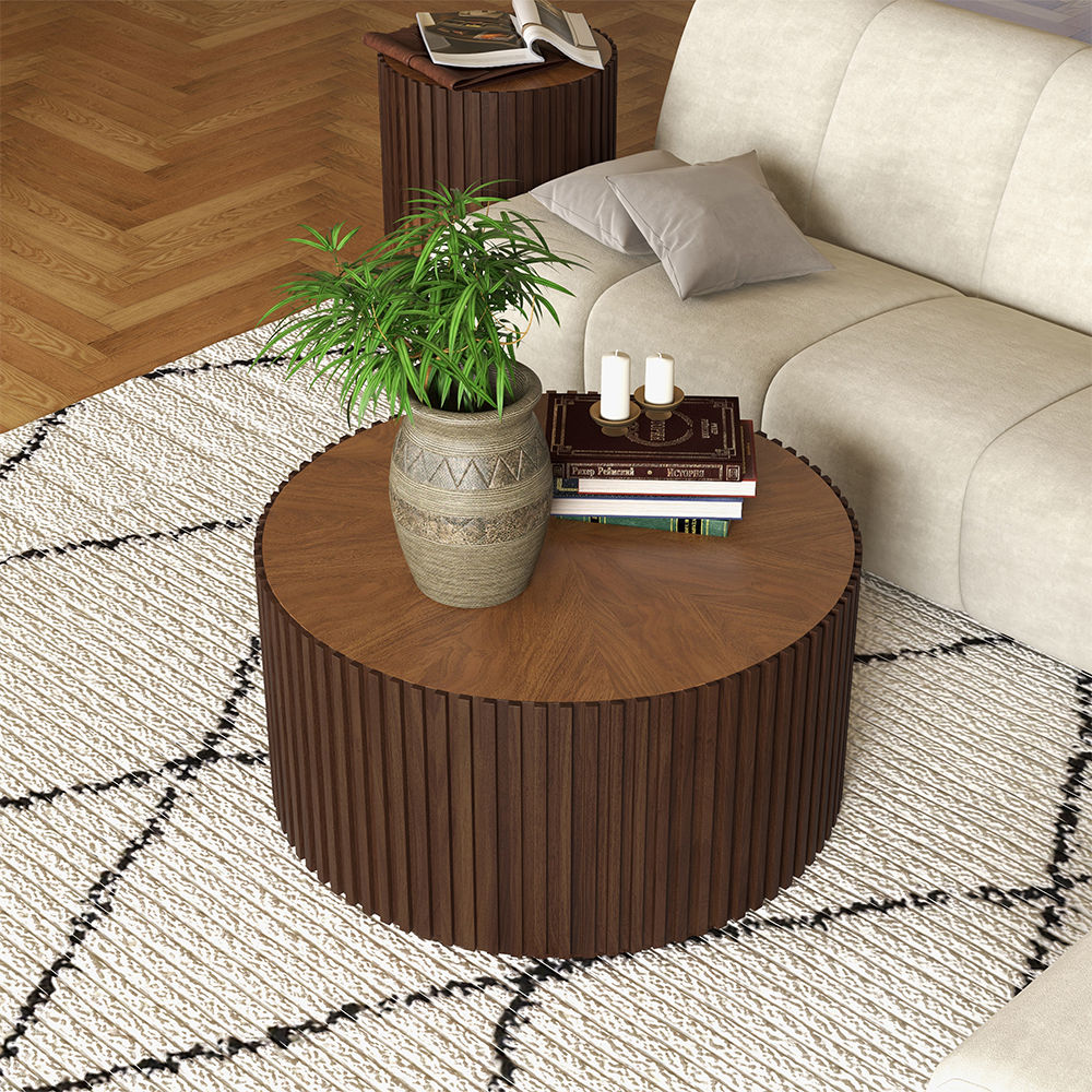 Modern minimalistisch Dunkles Holz  MDF Couchtische 