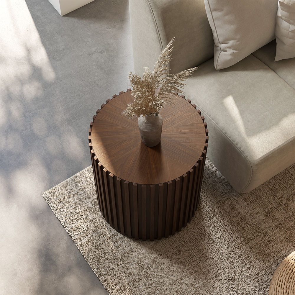 Fully Assemble Walnut Color MDF Coffee Tables