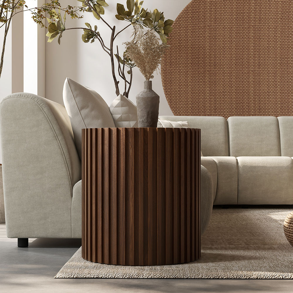 Fully Assemble Walnut Color MDF Coffee Tables