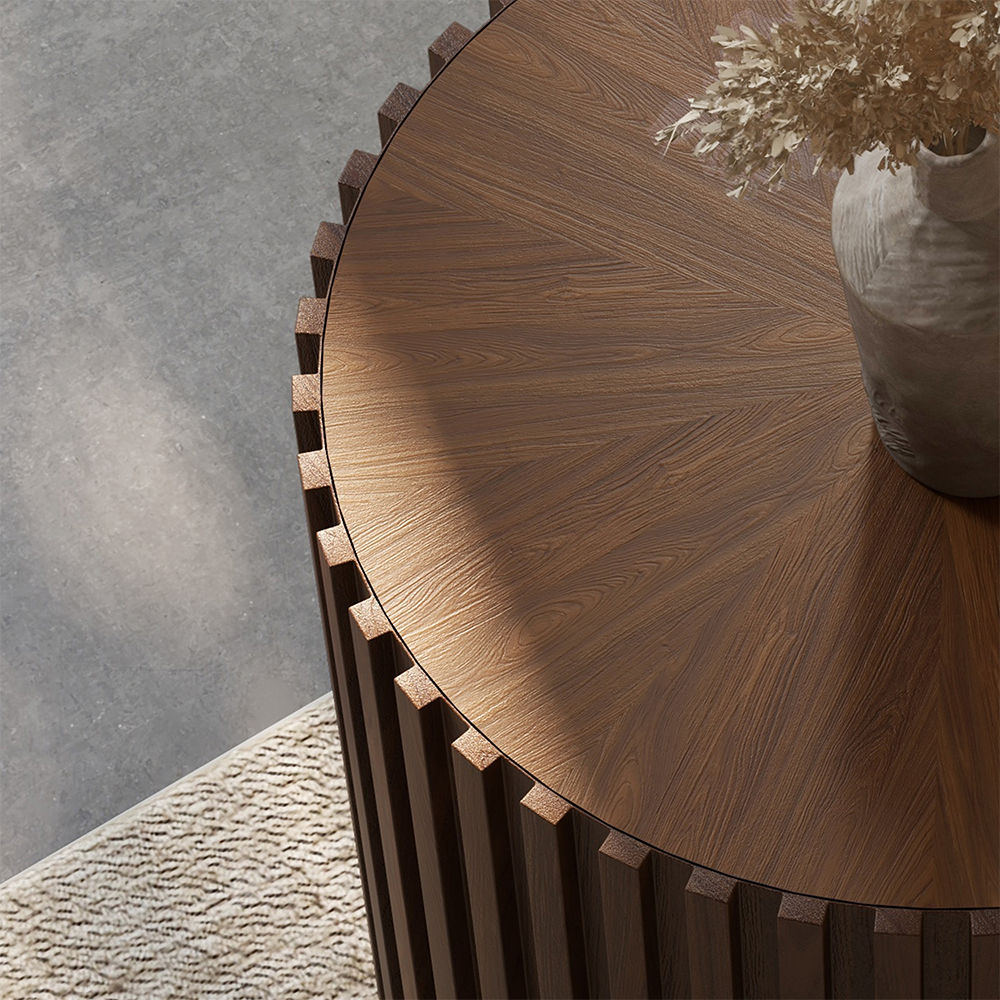 Modern Walnut Color MDF Coffee Tables