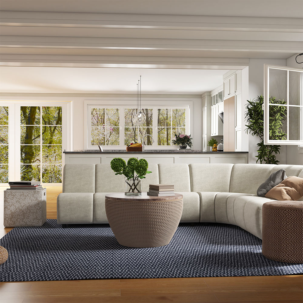 Modern Minimalist Walnut Color Wood Coffee Tables