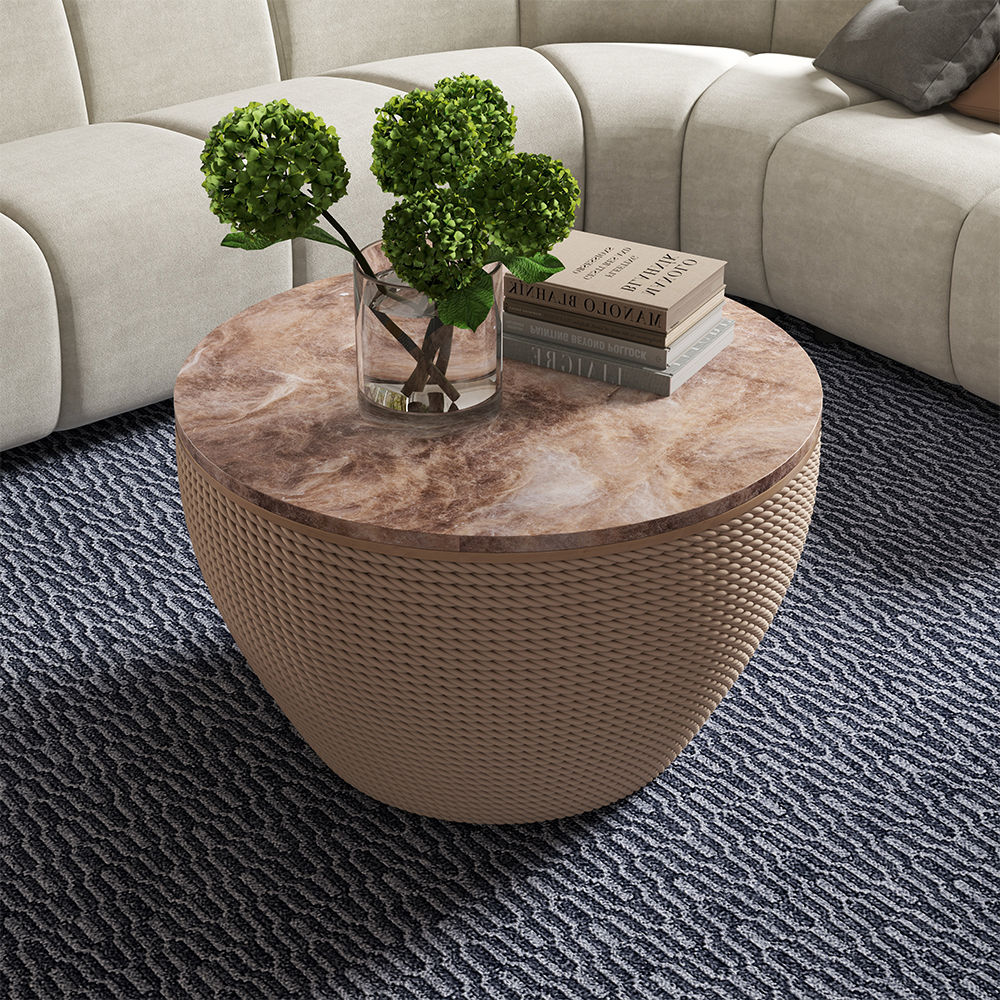 Modern Walnut Color Wood Coffee Tables