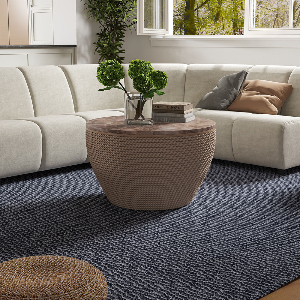Modern Minimalist Walnut Color Wood Coffee Tables