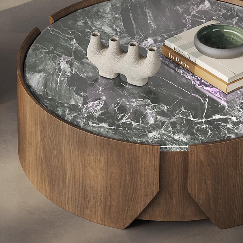 Wood color Sintered Stone Coffee Tables