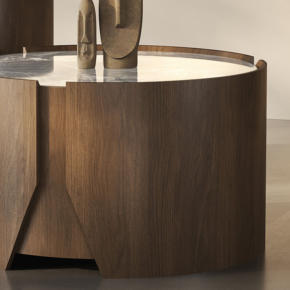Wood color Sintered Stone Coffee Tables