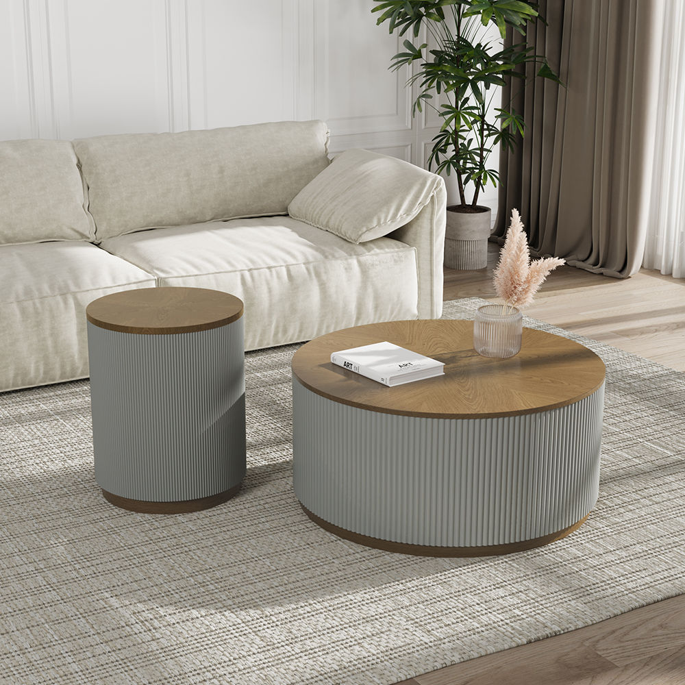 On the Ground Gray MDF Coffee Tables