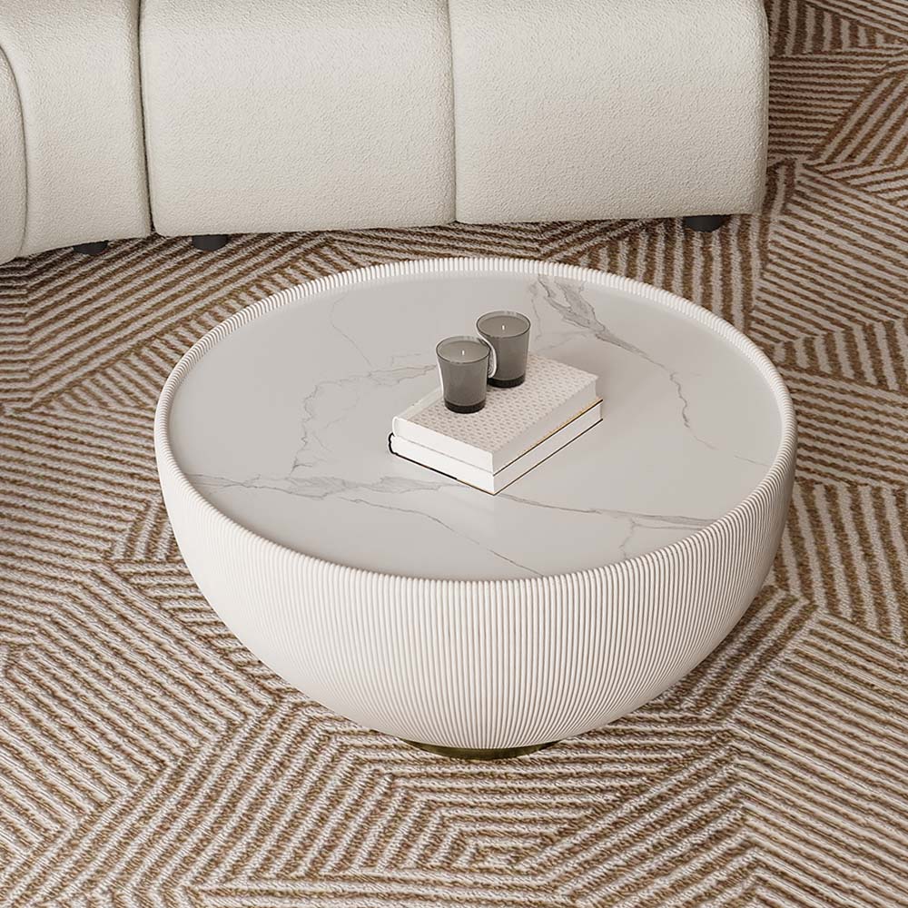 Beige Sintered Stone Coffee Tables