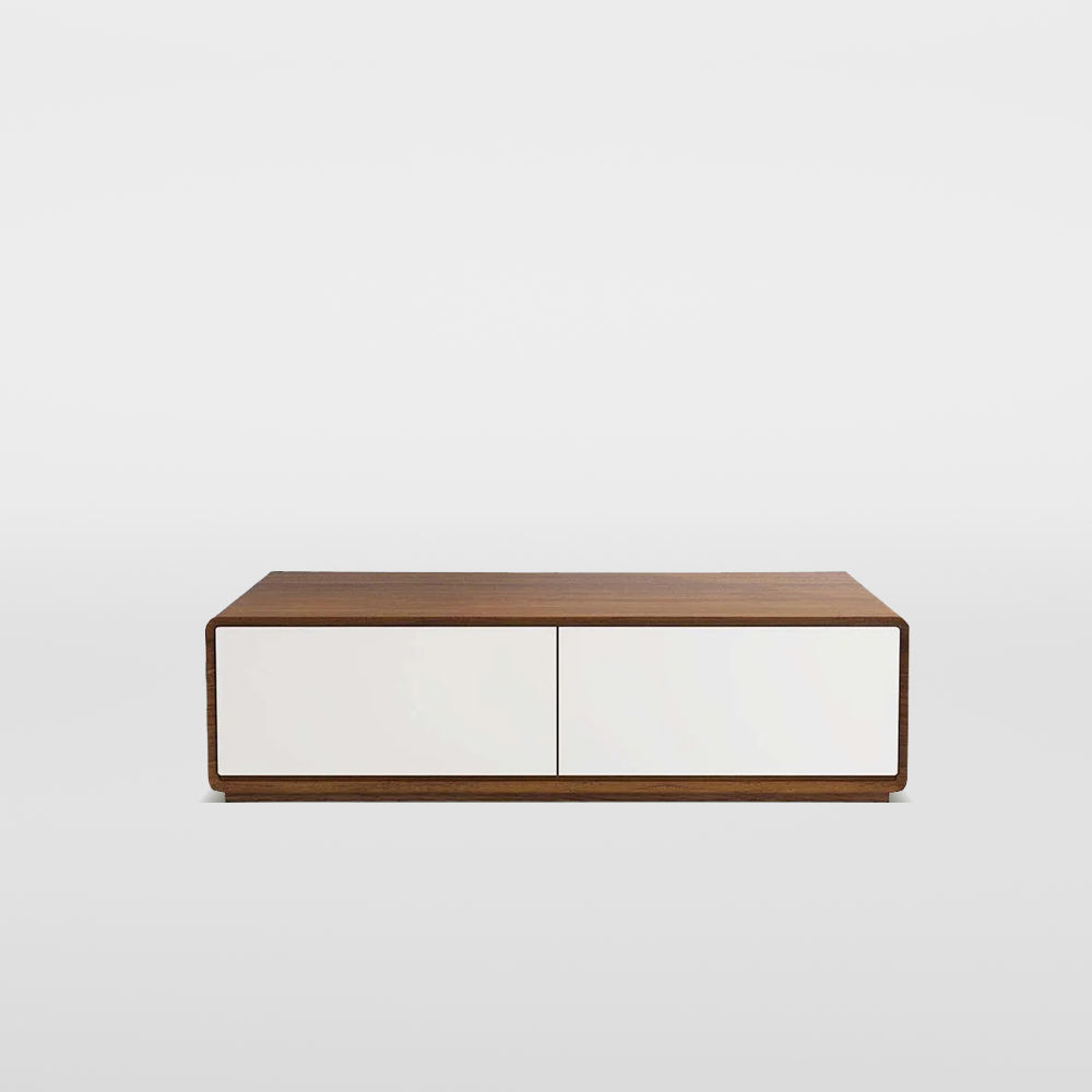 with Drawers Walnut & White MDF Coffee Tables