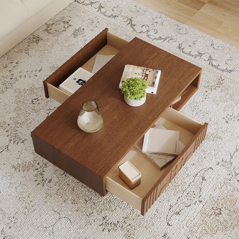 Walnut MDF Coffee Tables