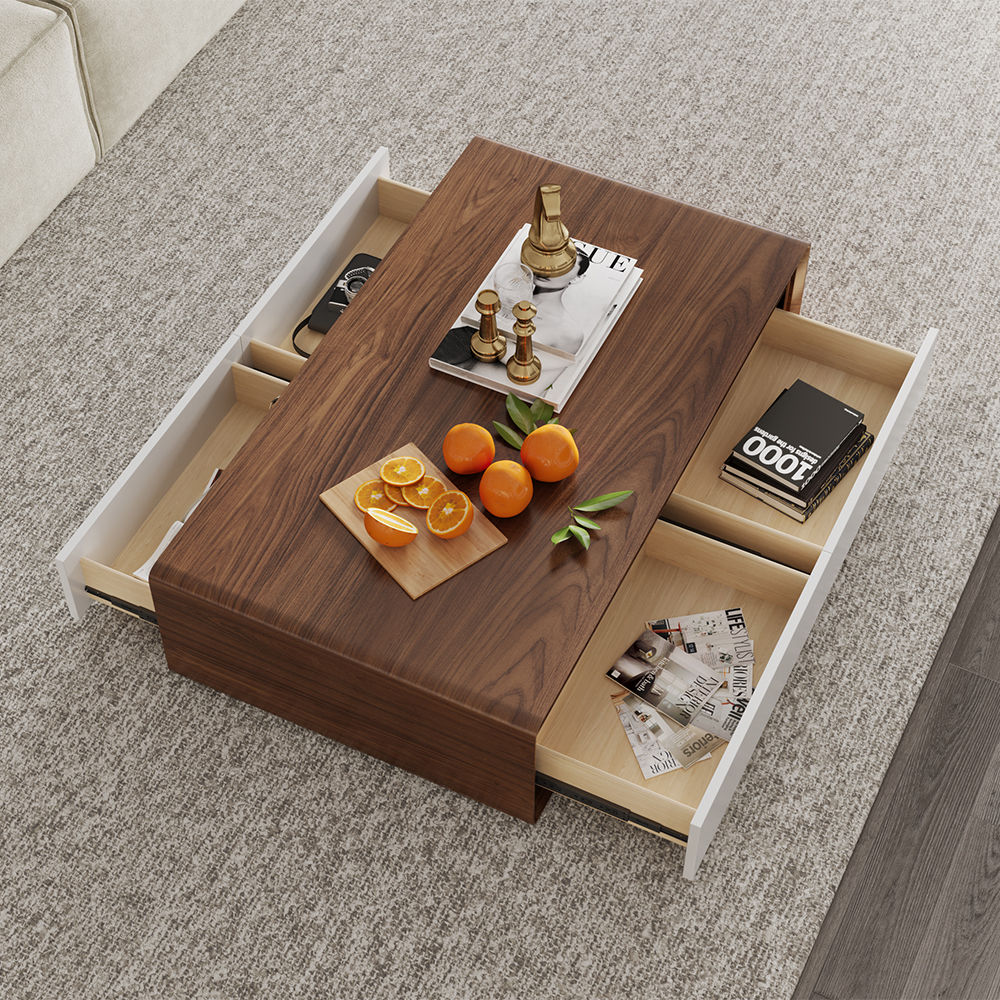 Wood & White MDF Coffee Tables