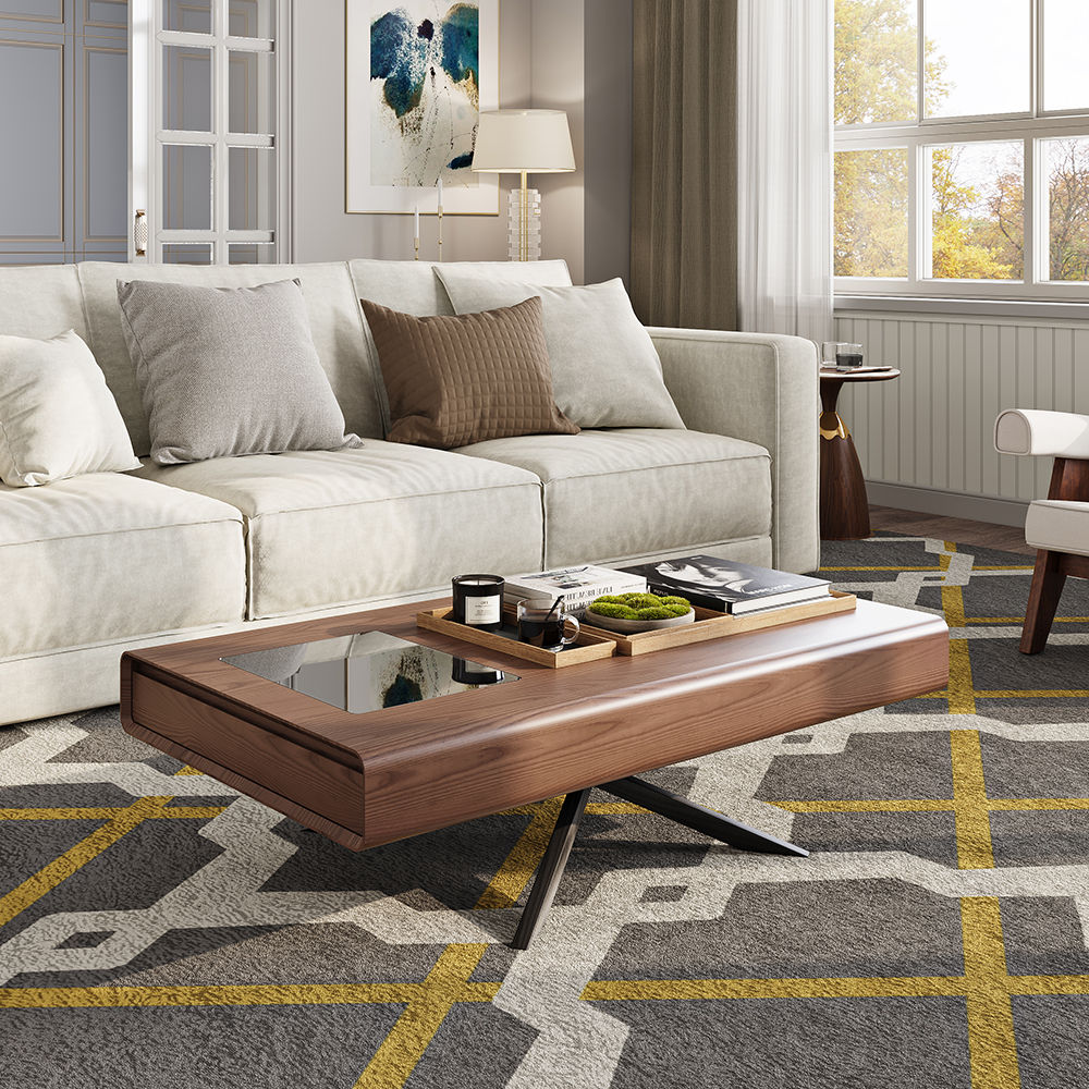 with Drawers Dark Wood Coffee Tables