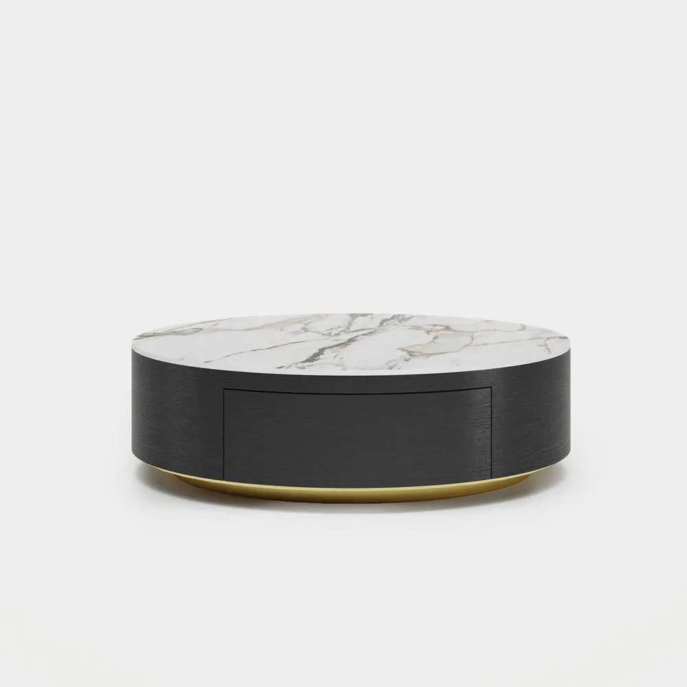 White & Black Sintered Stone Coffee Tables