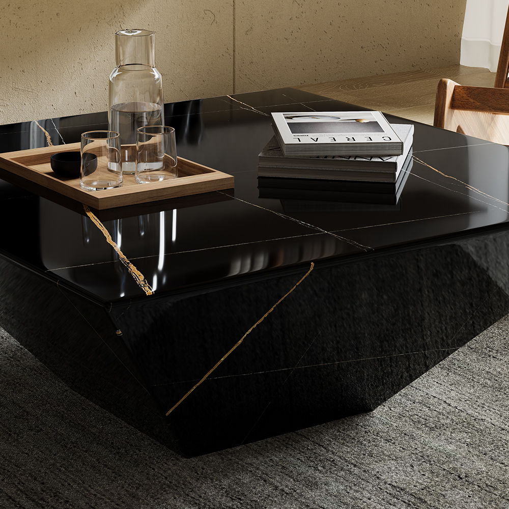 Black Sintered Stone Coffee Tables