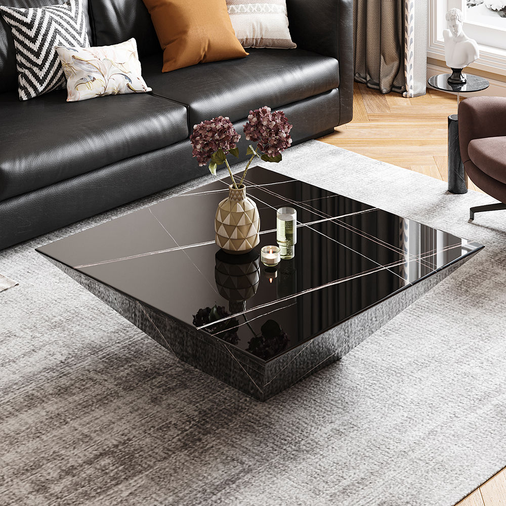 Black Sintered Stone Coffee Tables