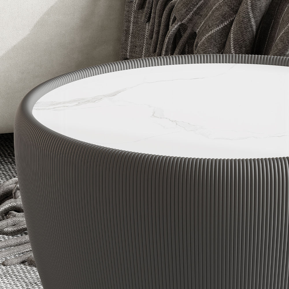 Beige+Dark Gray Sintered Stone Coffee Tables