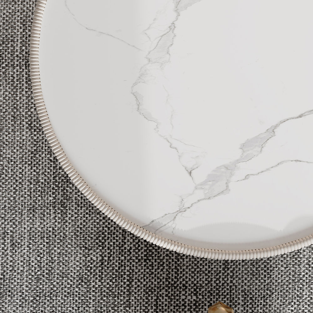 Beige+Dark Gray Sintered Stone Coffee Tables