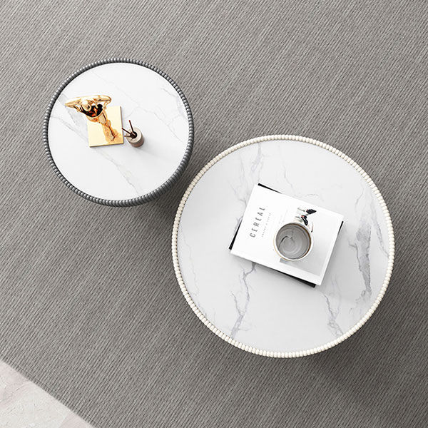 Beige+Dark Gray Sintered Stone Coffee Tables