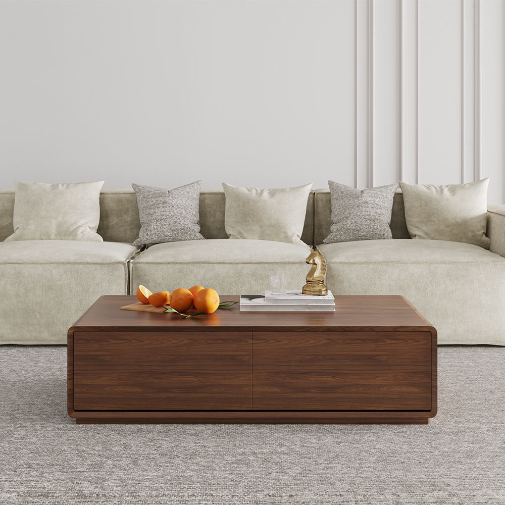 Walnut Color MDF Coffee Tables