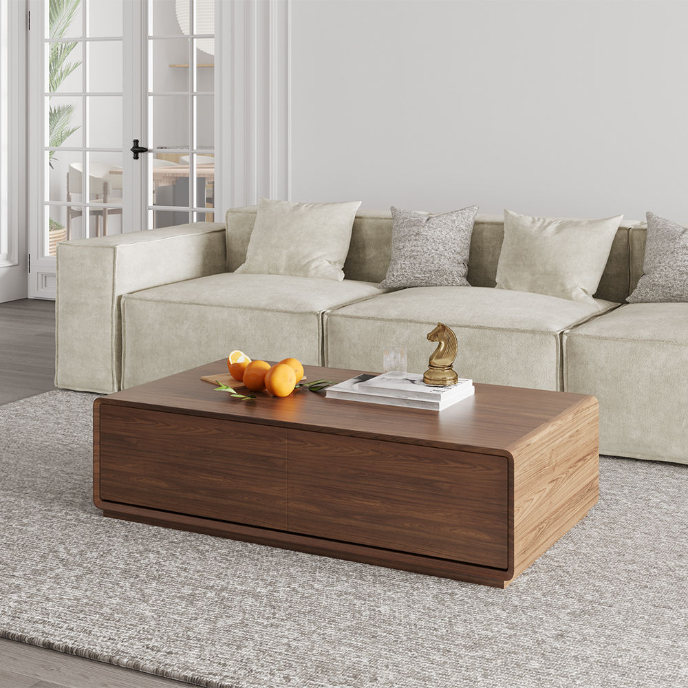 Walnut Color MDF Coffee Tables