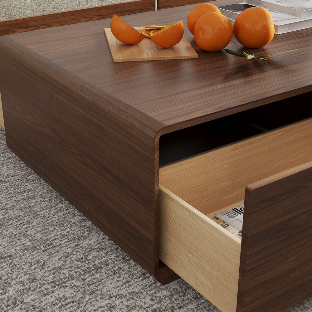 Walnut Color MDF Coffee Tables
