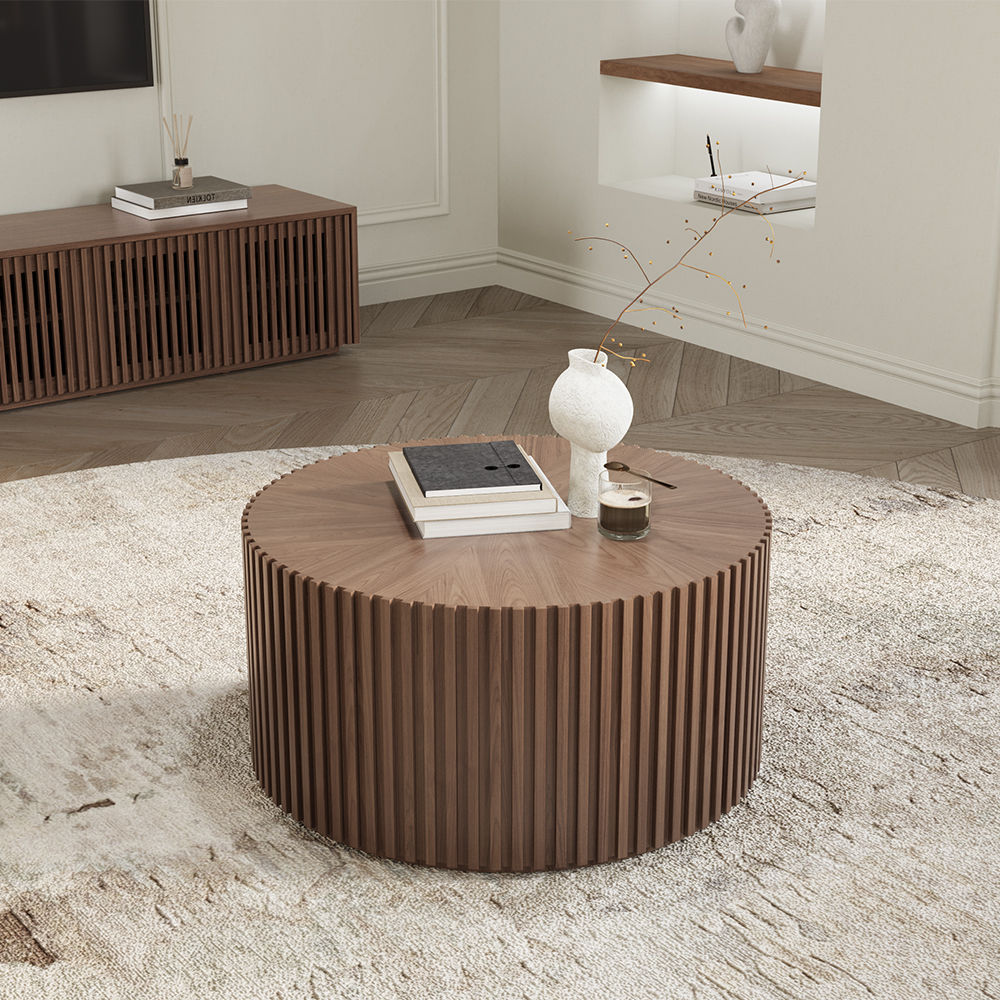 Modern Minimalist Dark Wood MDF Coffee Tables
