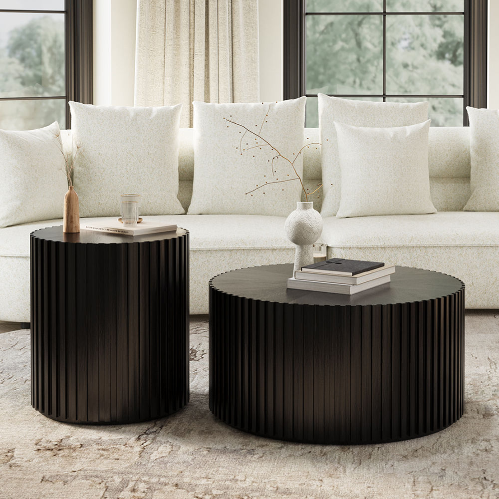 Fully Assemble Black MDF Coffee Tables