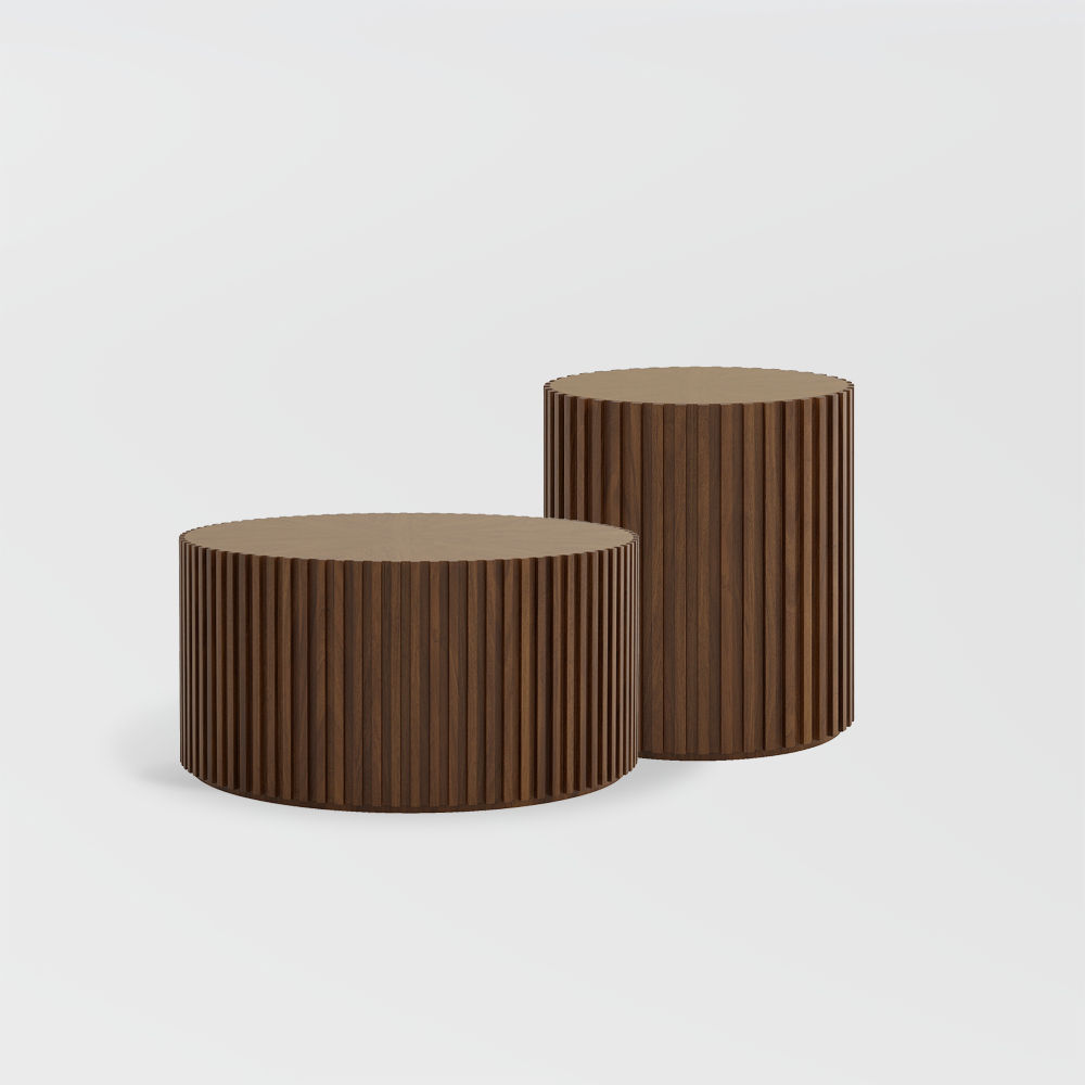 Wood Walnut Color MDF Coffee Tables