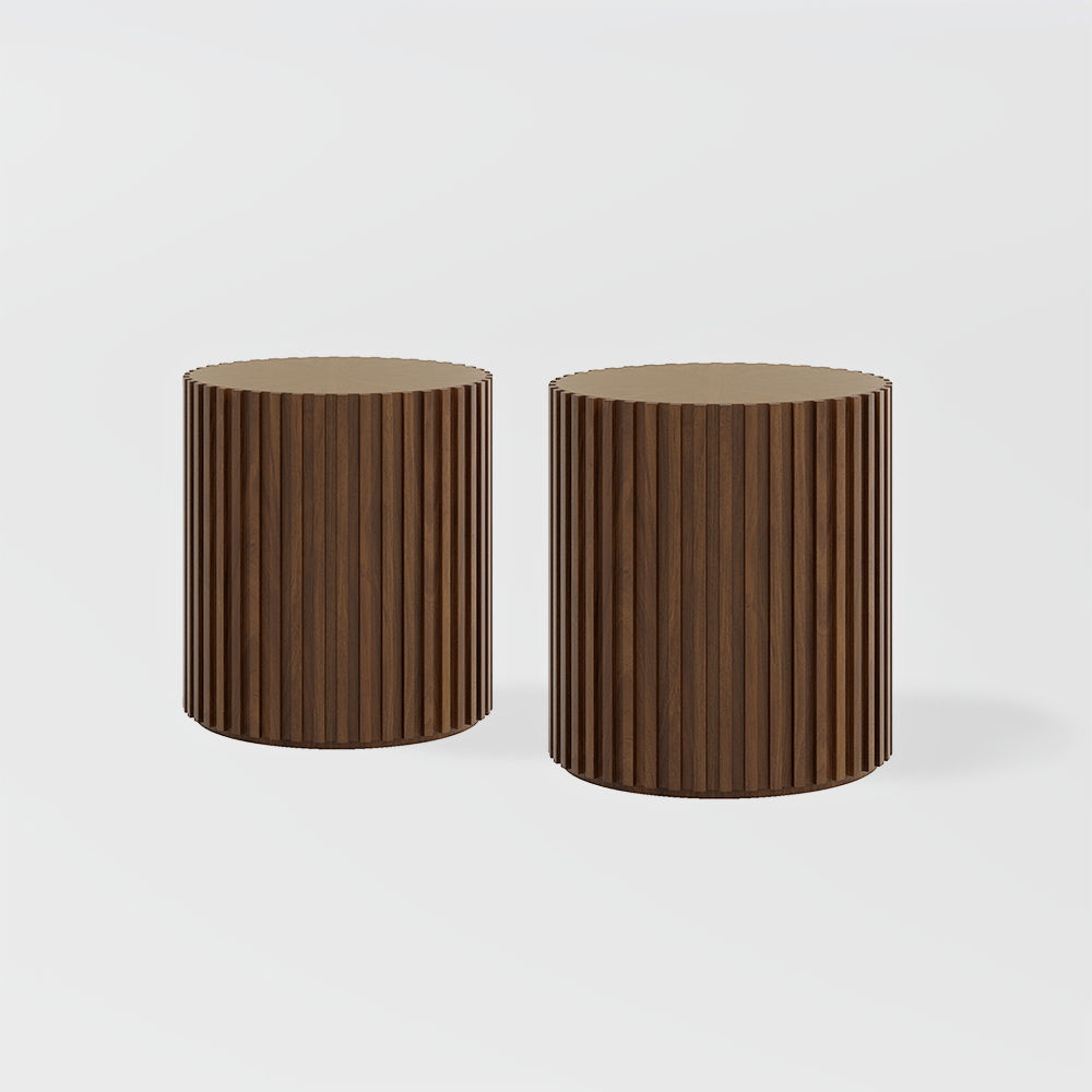 Fully Assemble Walnut Color Wood Coffee Tables
