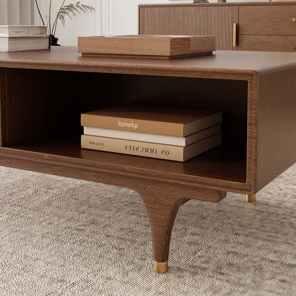 with Storage Walnut MDF Coffee Tables