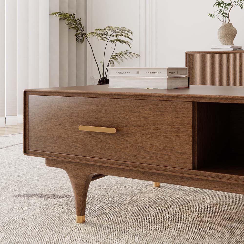 Solid Wood Leg Walnut MDF Coffee Tables