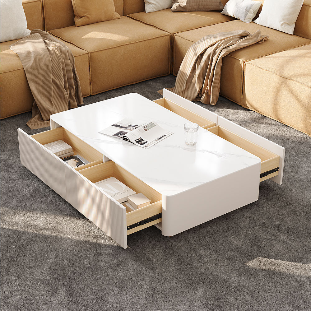 Modern Beige Sintered Stone Coffee Tables