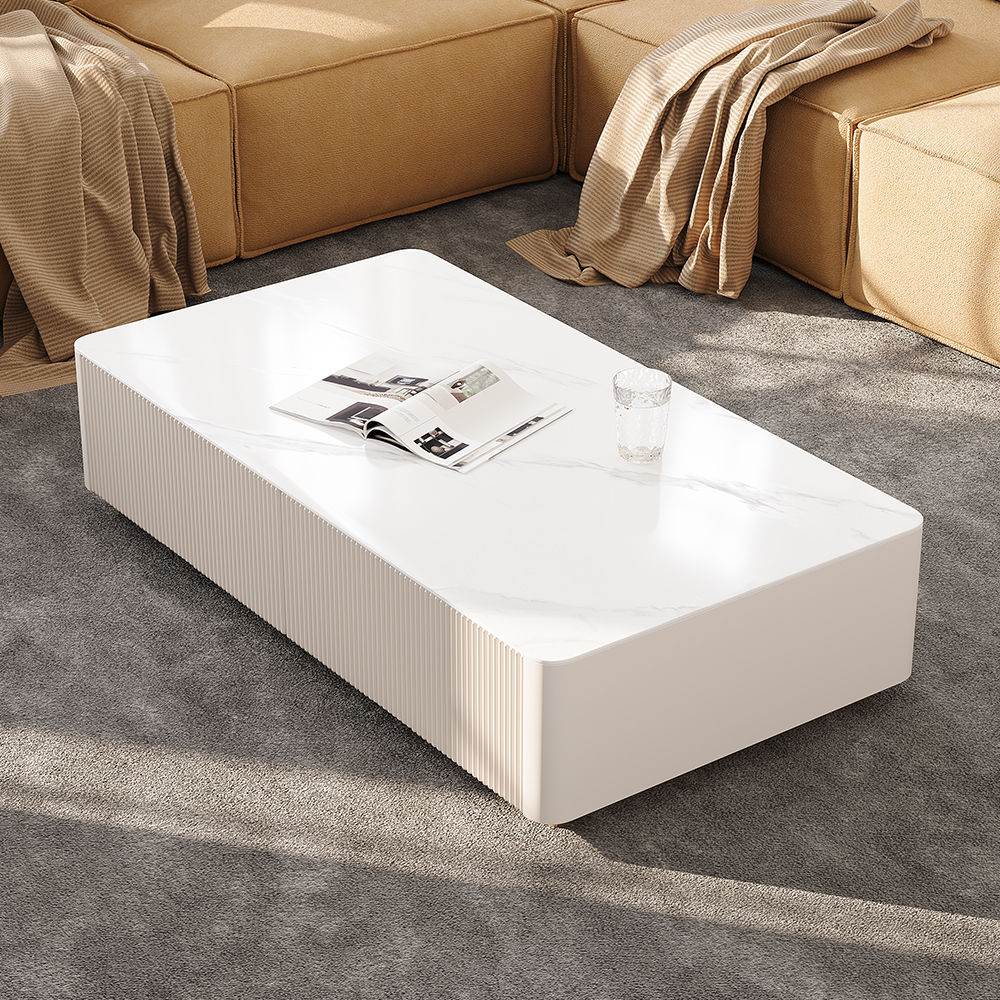 Modern Beige Sintered Stone Coffee Tables